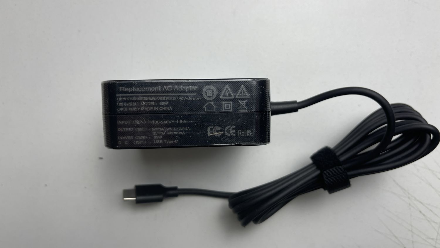 Replacement 65W 5V 3A 9V 3A 15V 3A 20V 3.25A Type-C USB-C AC Power Adapter 65W