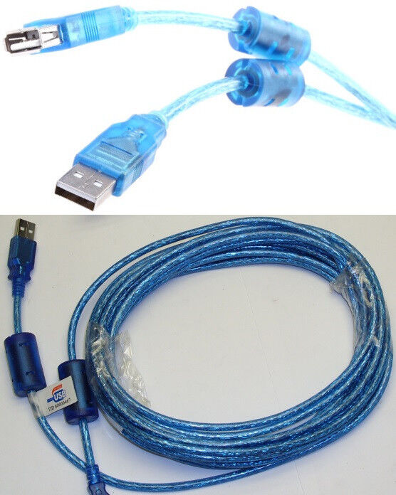 20ft long USB2.0 A Male~Female Extension Camera/Webcam/Printer Cable/Cord {BLUE