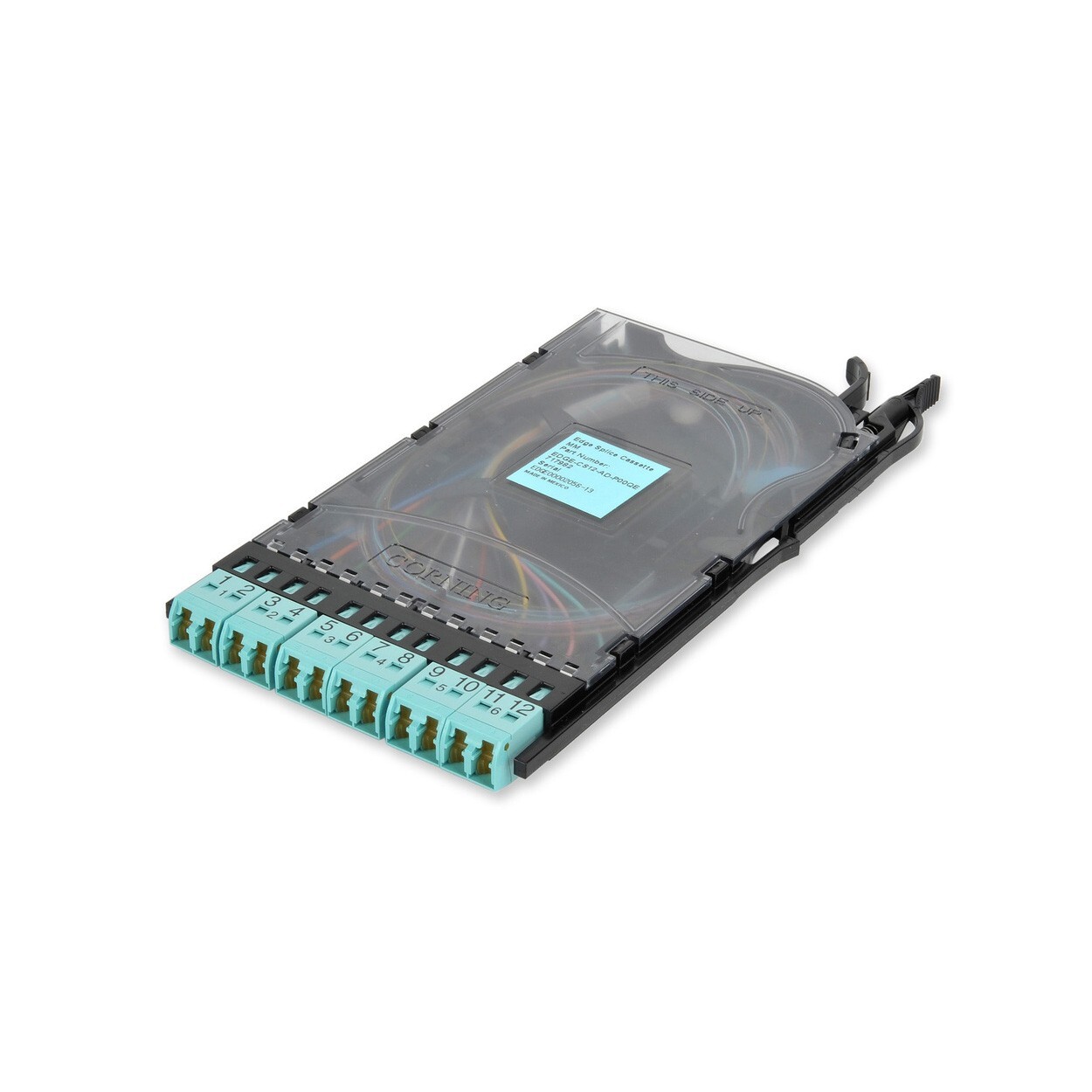 Corning EDGE-CS12-AD-P00QE 12 Fiber LC Duplex Splice Cassette 50 µm MM (OM4)