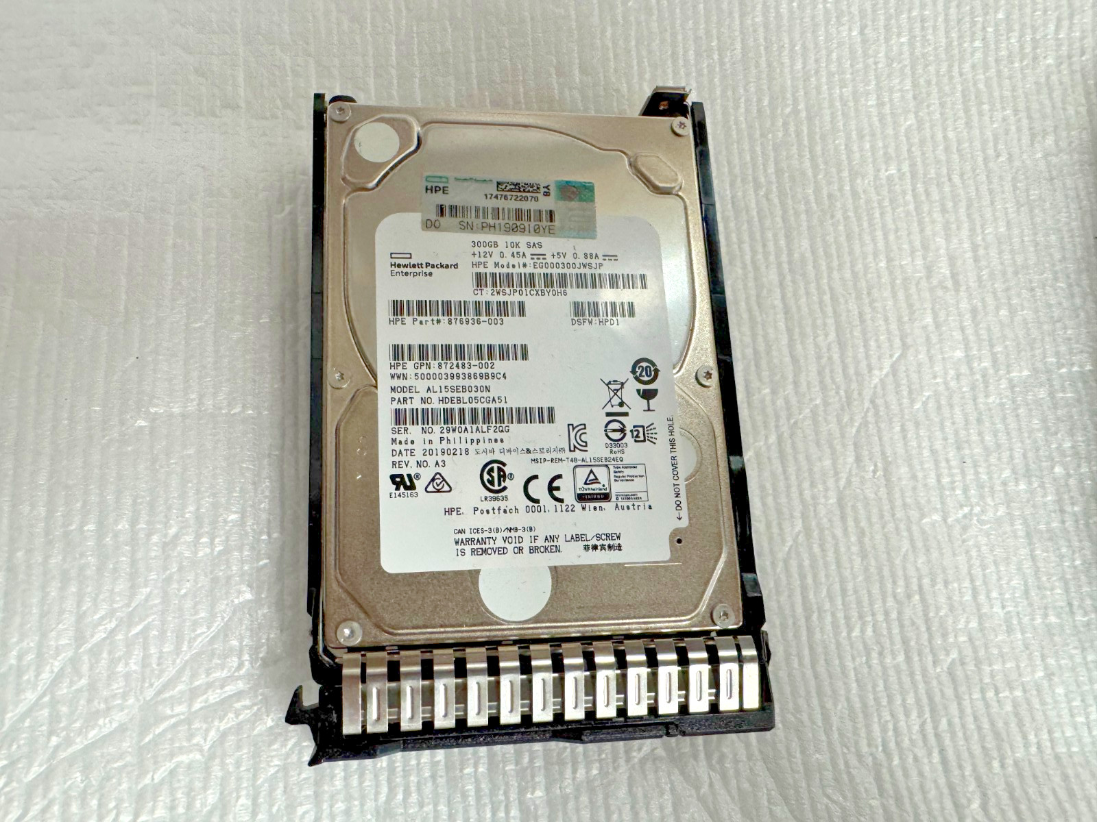 HP 300GB 12GB 2.5" SFF 867254-001 869714-001 876936-003 EG000300JWEBF EH000300JW