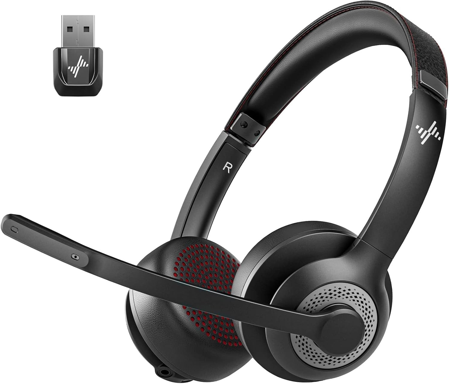 Wireless Headset w/Mic, AI, for Laptop, PC, iPhone & Android, Noise Cancel EH02