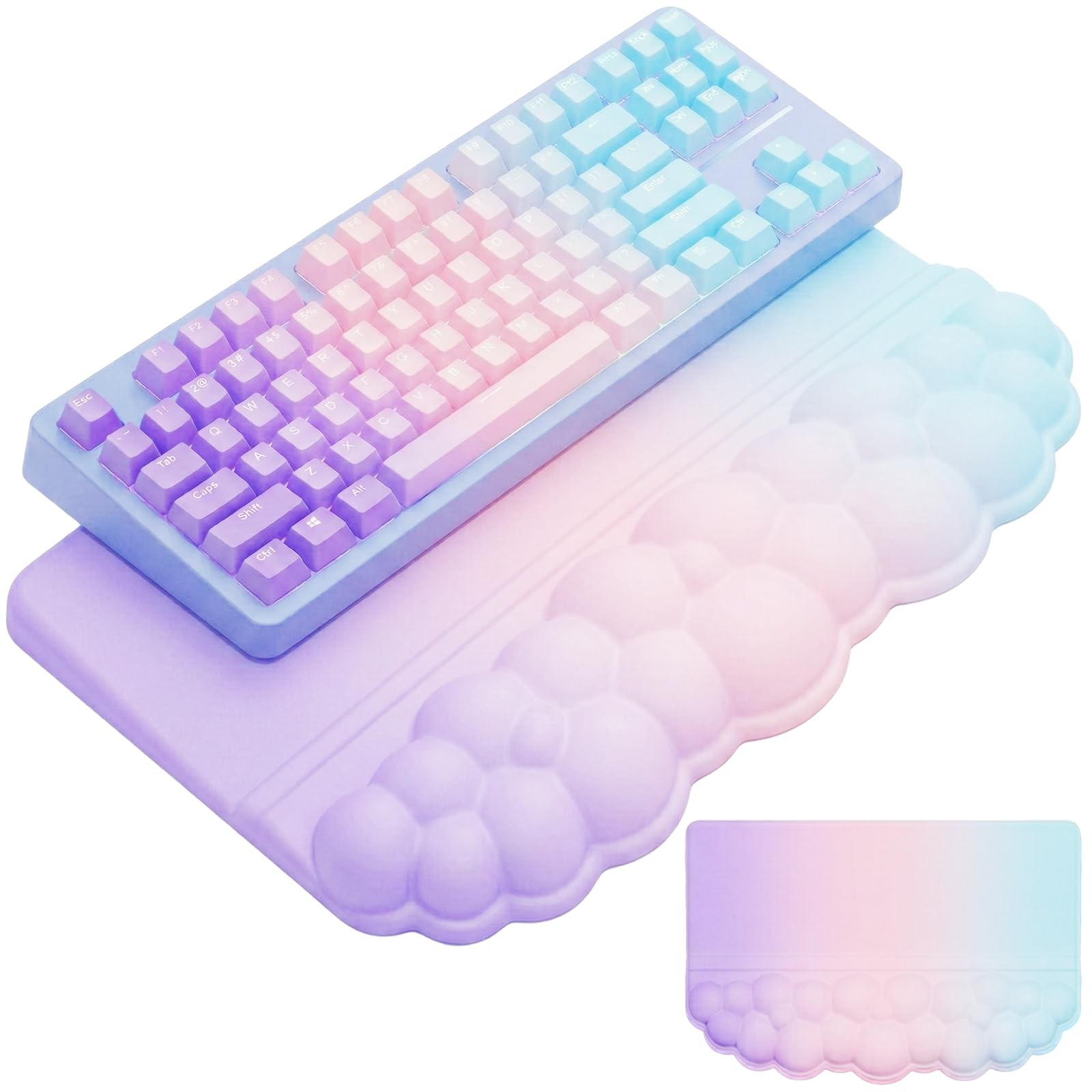 Computer Keyboard Stand Pad with Wrist Rest Colorful Cloud Keyboard Pad Suppo...