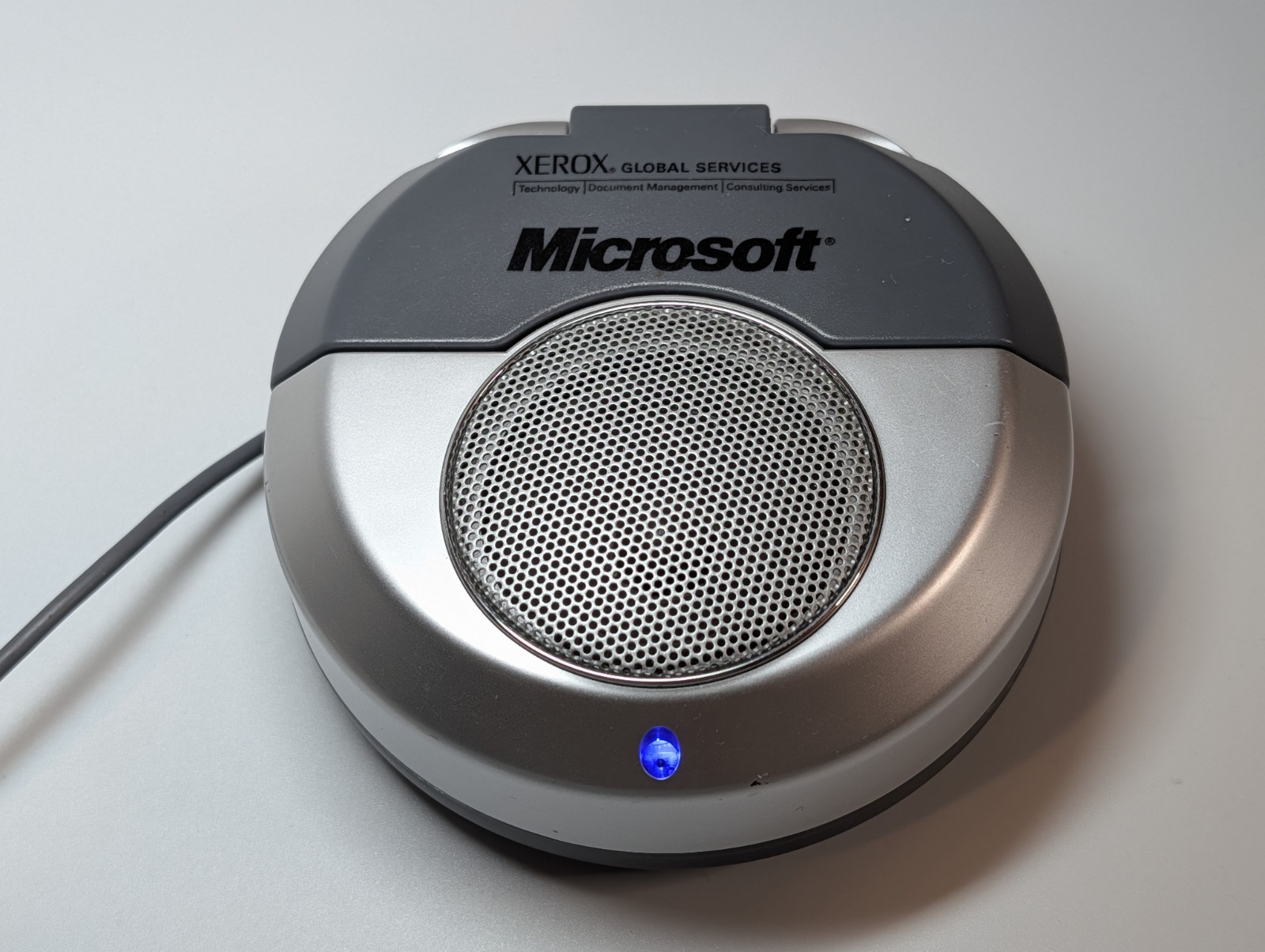 Microsoft Xerox Global Services Portable 2.1 USB Audio Speaker, Tested see video