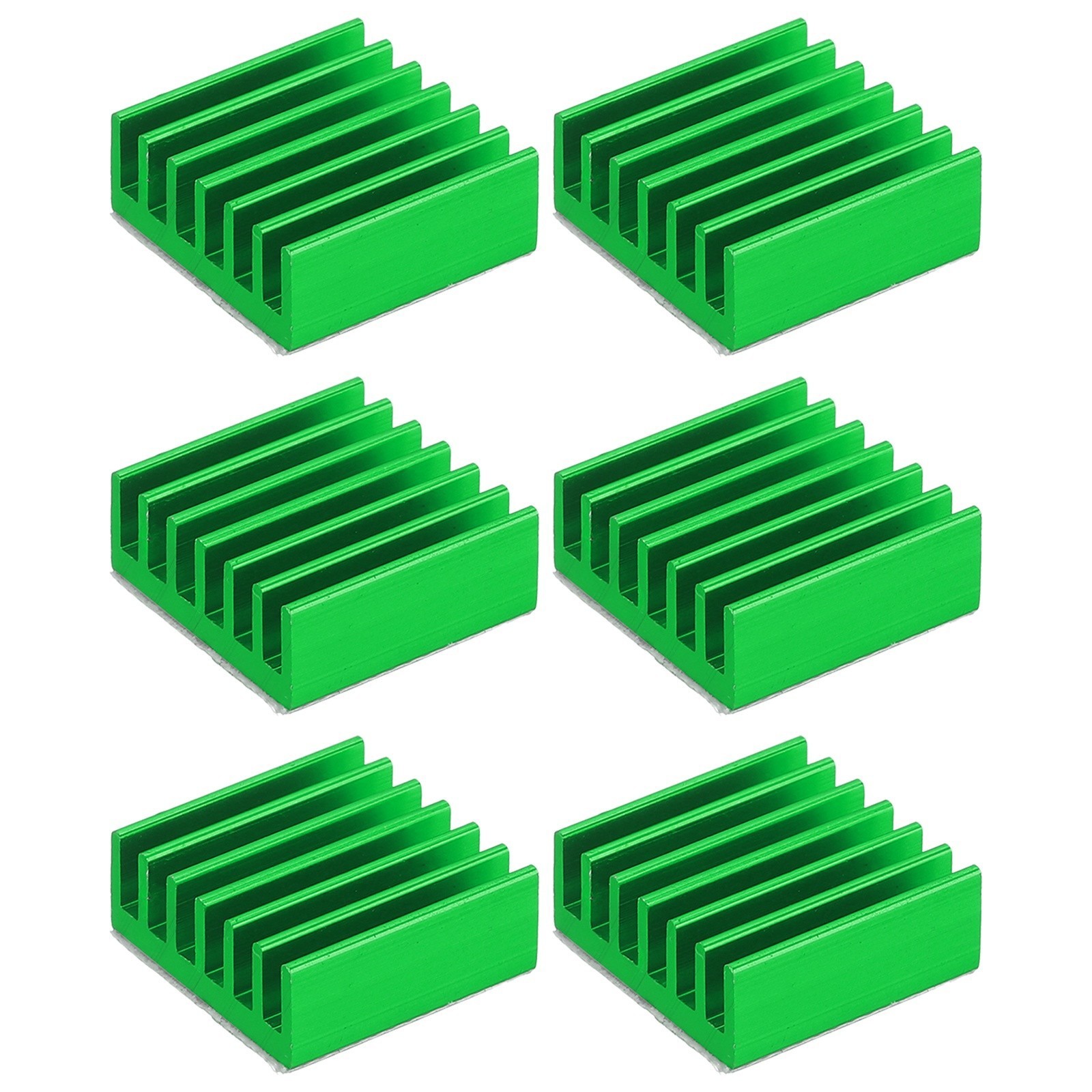 6 Pcs Heatsink 14x14x6mm Aluminum Heat Sink with Thermal Blue Sticker Green