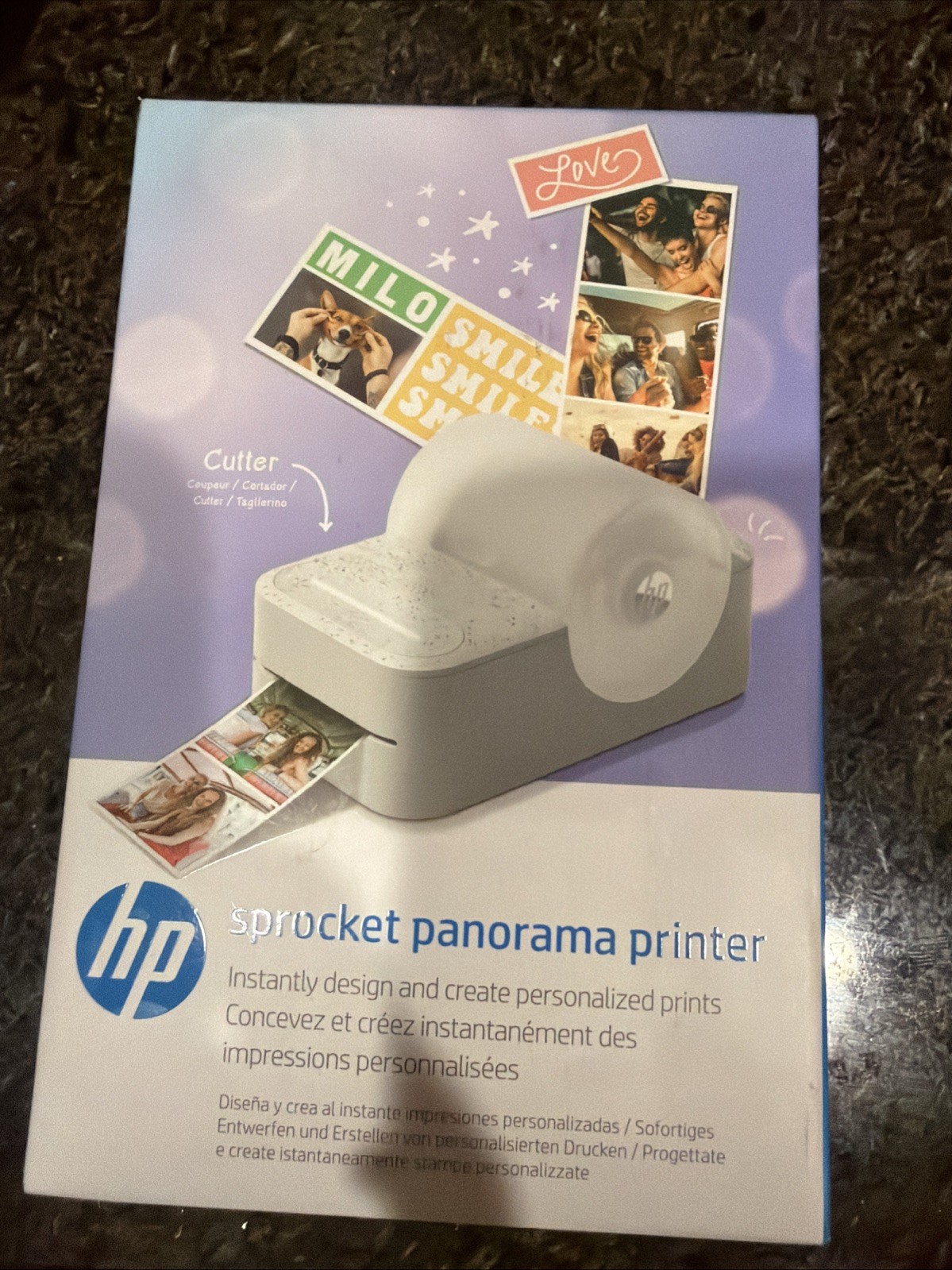HP Sprocket Panorama Instant Label Photo Printer Zink Paper Prints - White