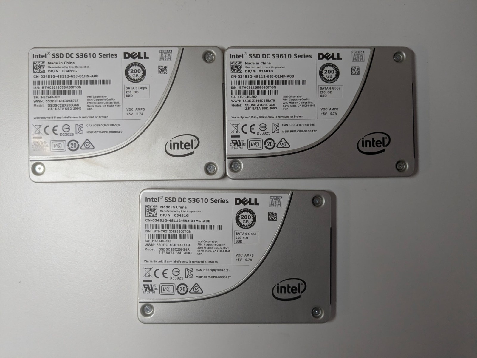 Intel DC S3610 200GB SATA 2.5in Enterprise SSD - 100% Health