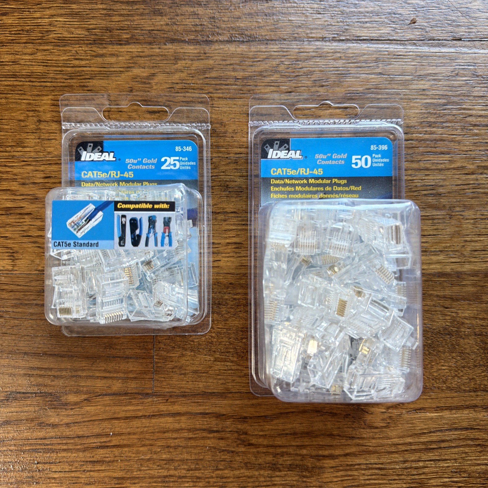 IDEAL CAT5e/RJ-45, 50 Pack & 25 Pack, Data/Network Modular Plugs SEALED (85-396)