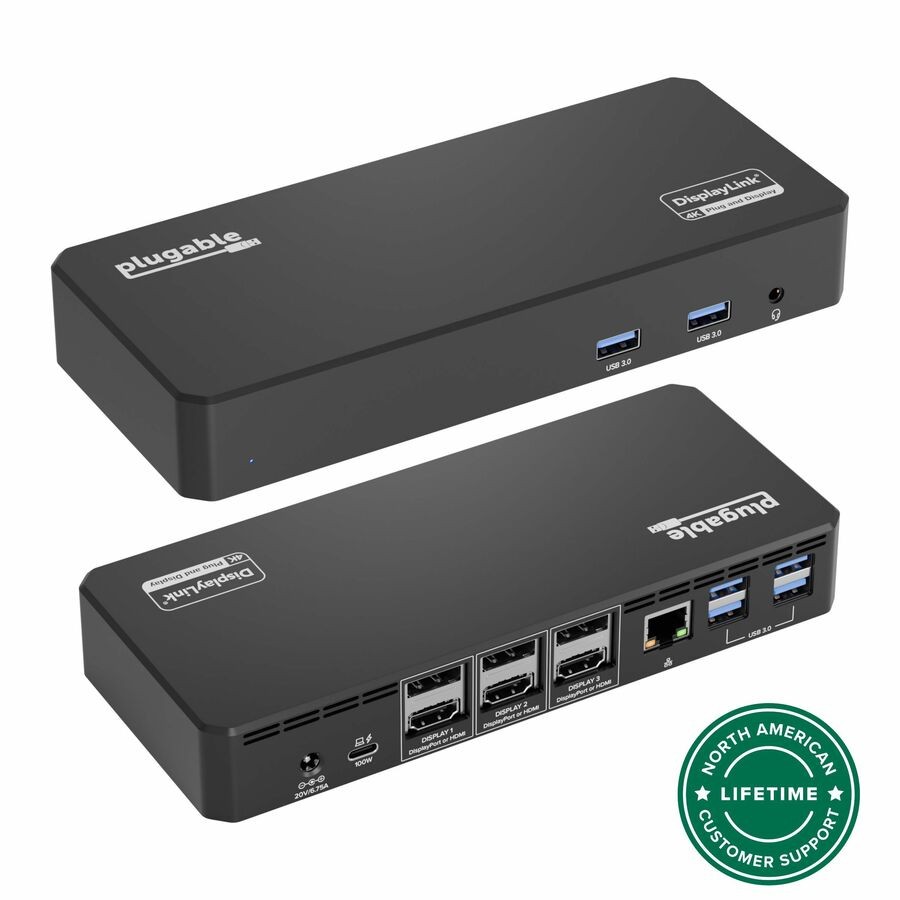 Plugable UD-6950PDZ 12-in-1 USB C Triple Monitor Docking Station