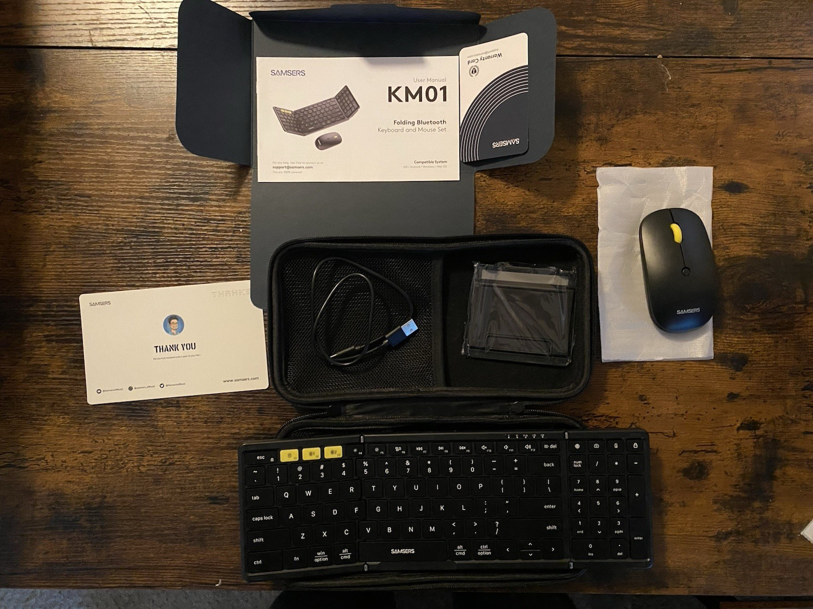 SAMSERS KM01 Foldable Bluetooth Keyboard & Mouse Set QWERTY English 1600DPI