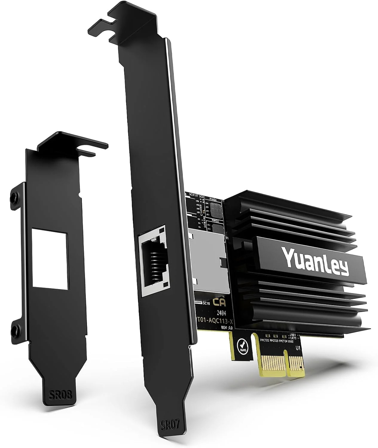 10G PCIe Network Card, YuanLey 10G Base-T Ethernet Card with Marvell AQC113 Conr
