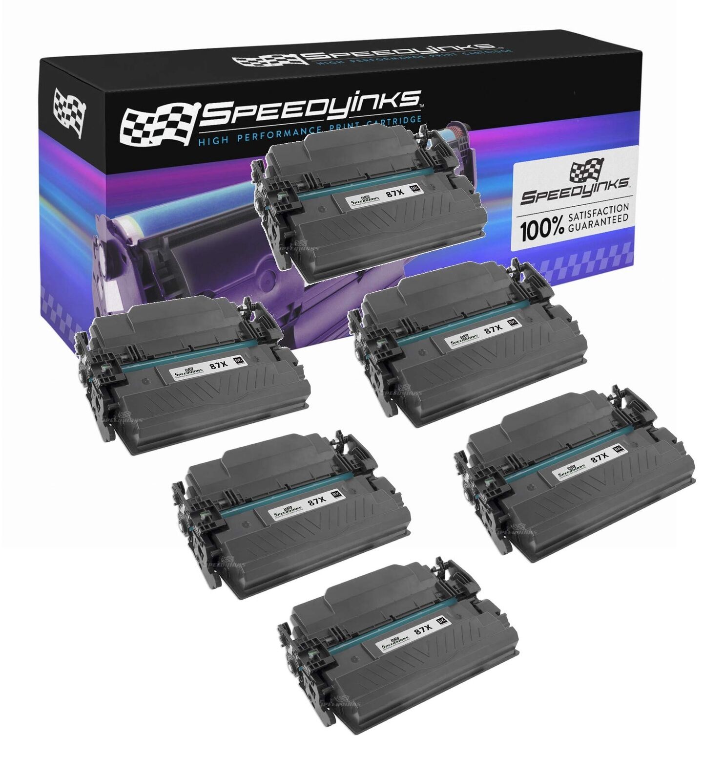 SPEEDYINKS Compatible Toner Cartridge for HP 87X CF287X High Yield (Black 6PK)