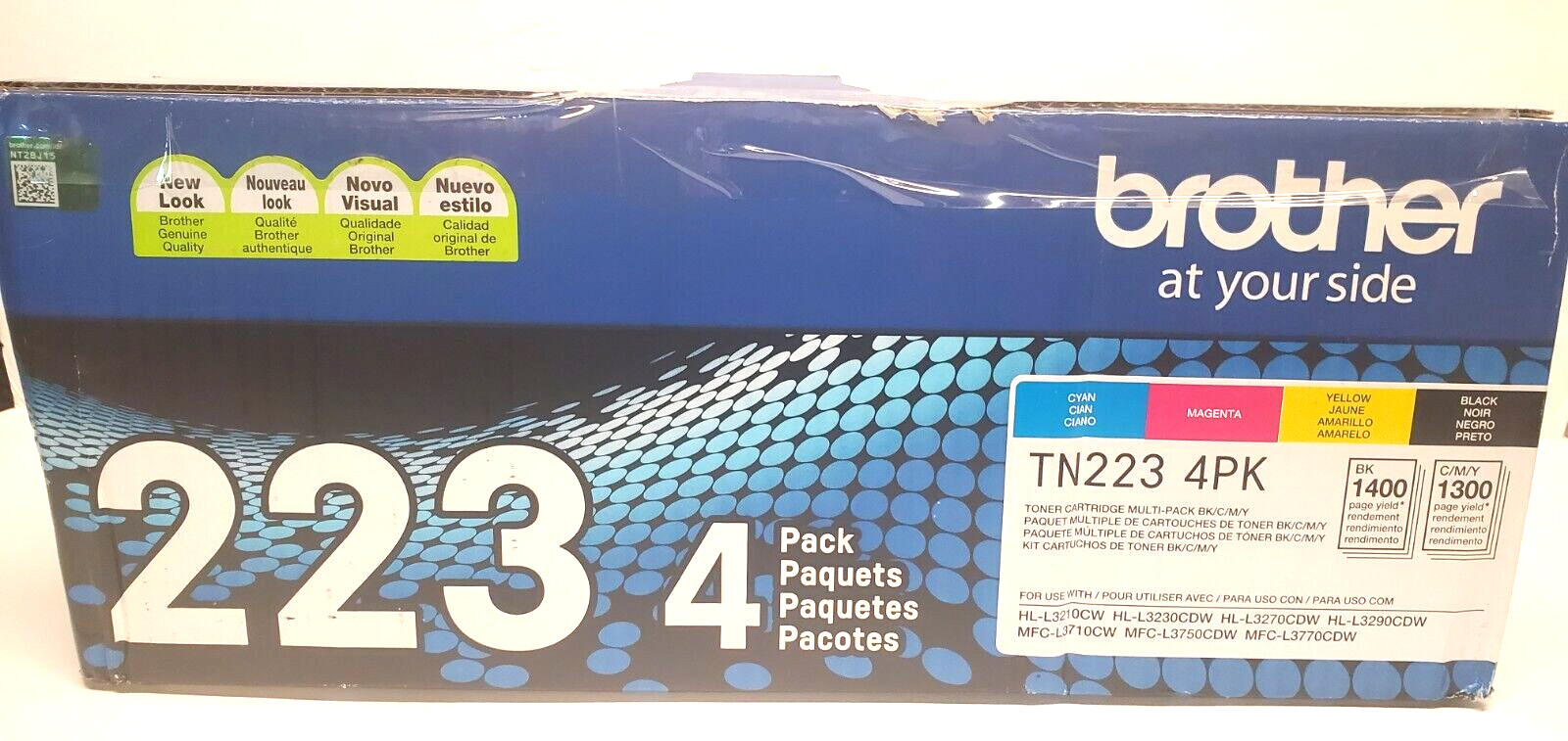 Brother Genuine TN223 4-Pack Black/Cyan/Magenta/Yellow Toner Cartridges TN2234PK