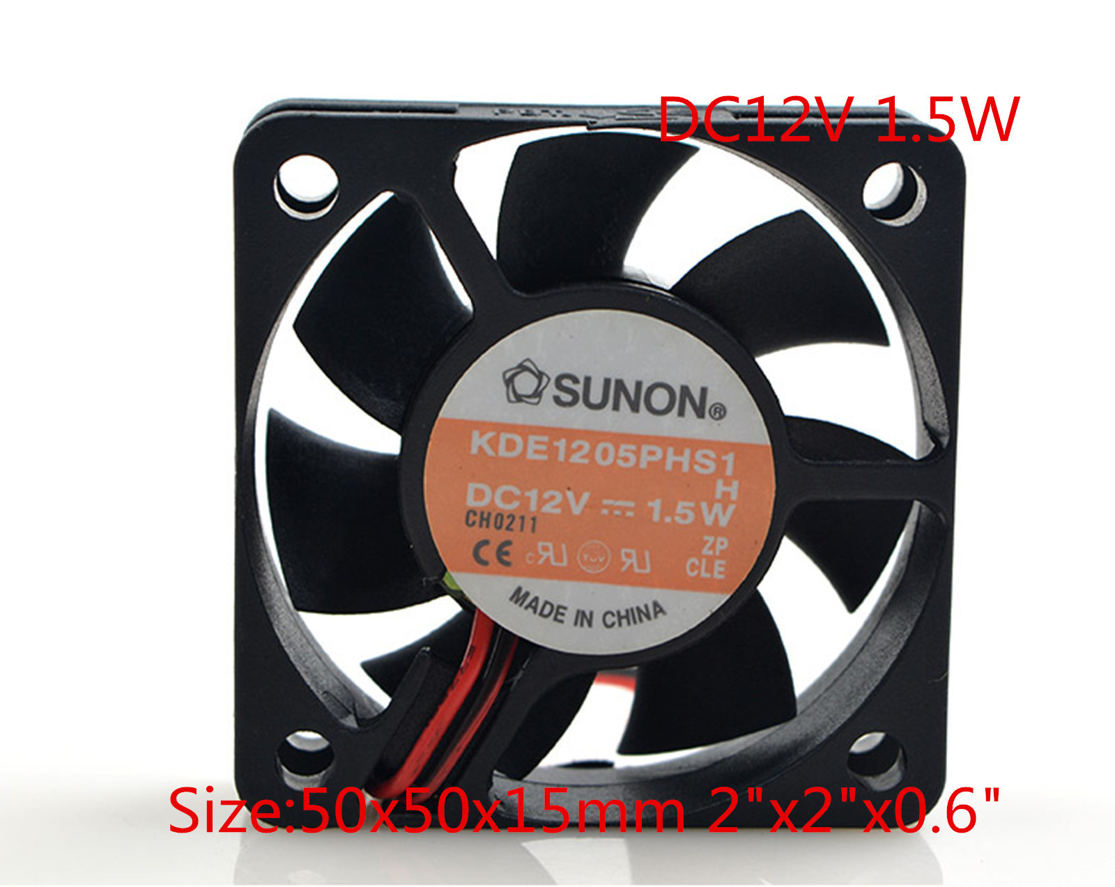 New SUNON Cooling Fan 5CM 12V 1.5W KD1205PHB1 5015 50x50x15mm 2"x2"x0.6"
