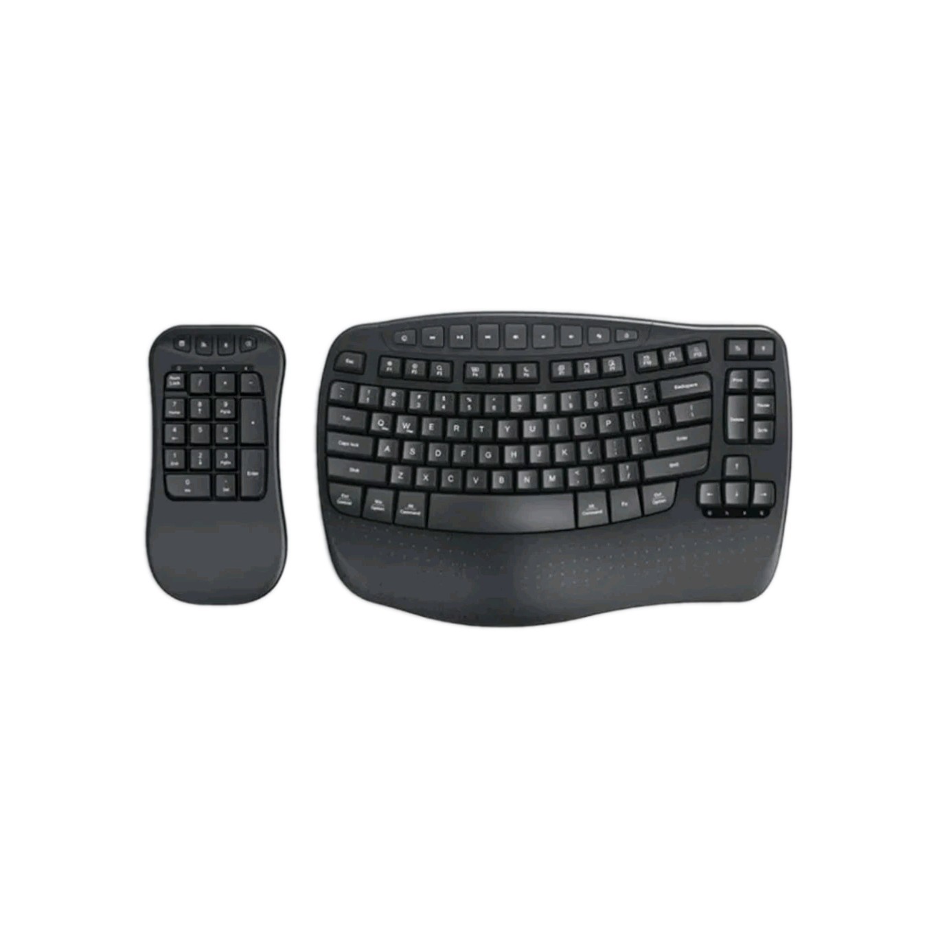 Meetion BTK9330 Wireless Ergonomic Keyboard Bluetooth 2.4G USB w/ Number Pad NEW