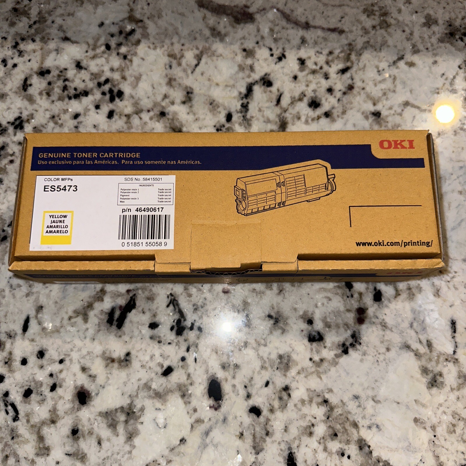 Okidata OKI ES5473 Yellow Toner Cartridge Genuine 46490617