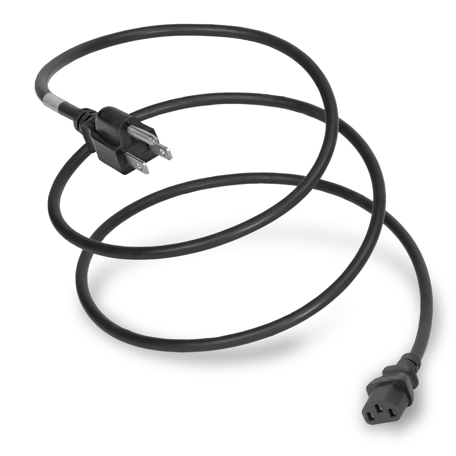 15 Pack of Nema 5-15P to C13 15A 125V 14/3 SJT Power Cord - Black - 8ft