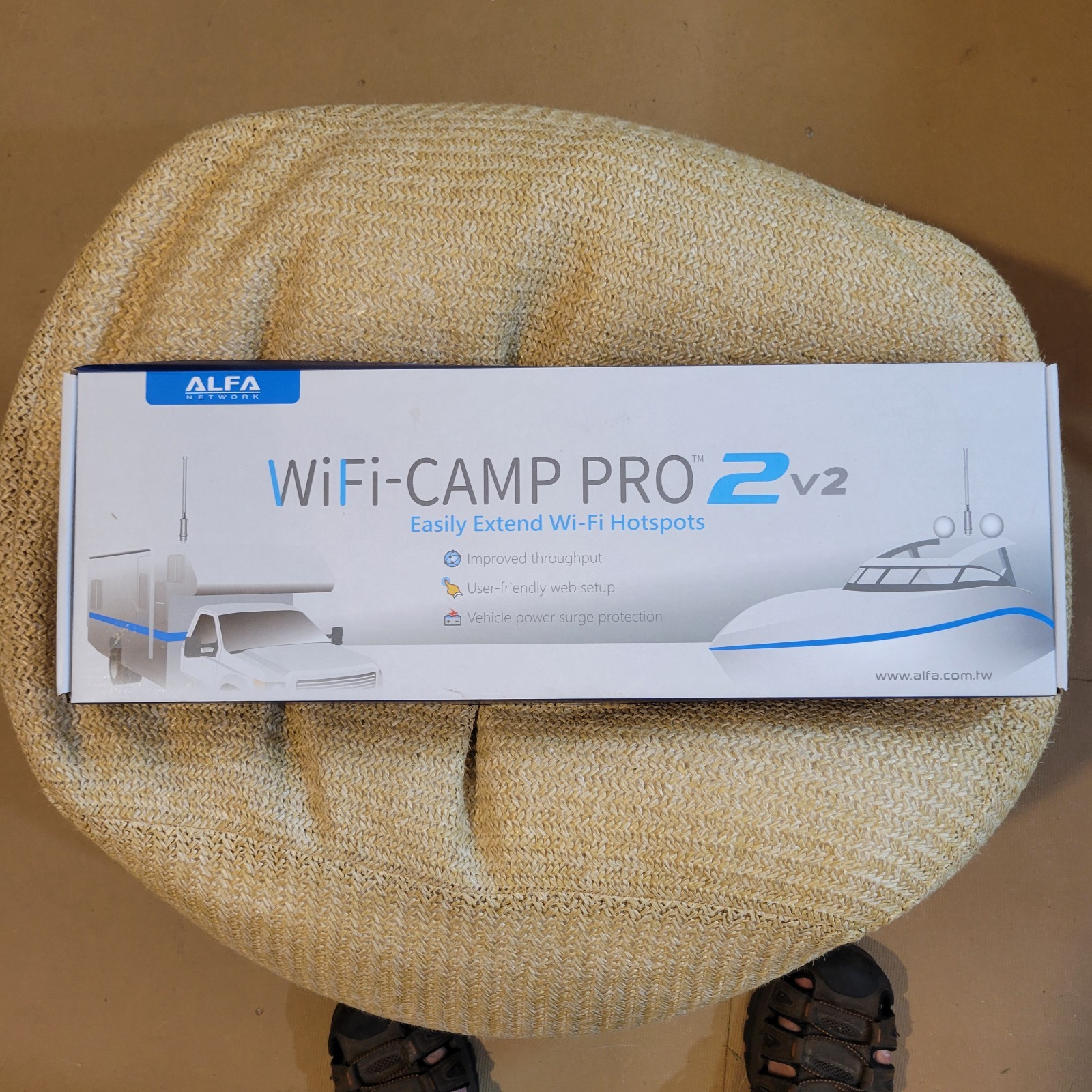 ALFA WiFi-Camp Pro 2 V2 WiFi Extender Kit RV Motorhome Boat R36A Tube-U Tested