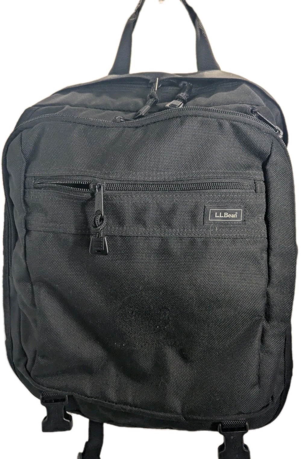 L. L. Bean Backpack Big Black Nylon Comfort Carry Laptop Back Pack 30L School