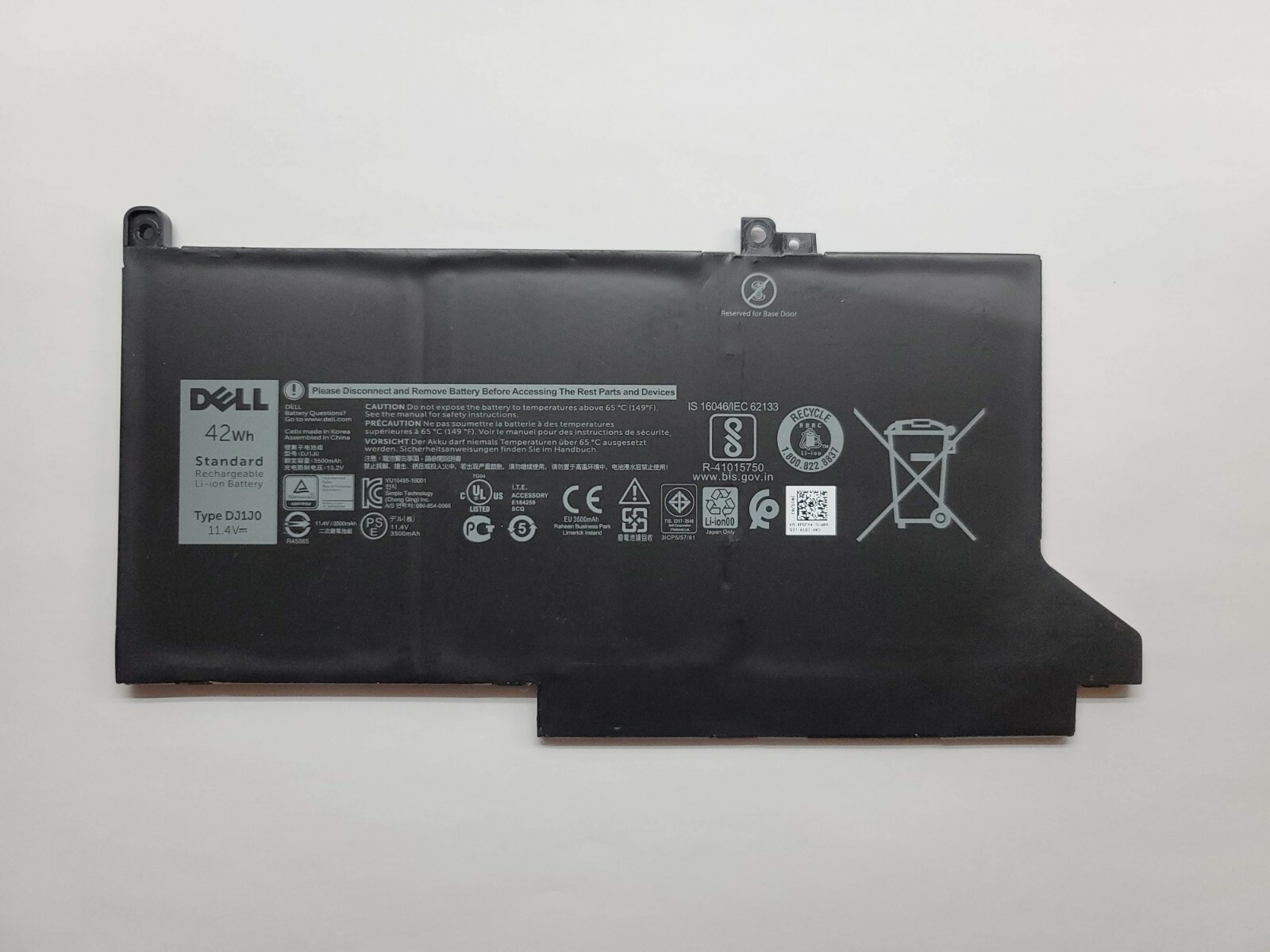 Genuine Original Dell Latitude 7280 7380 7480 42Wh 3-Cell Laptop Battery DJ1J0