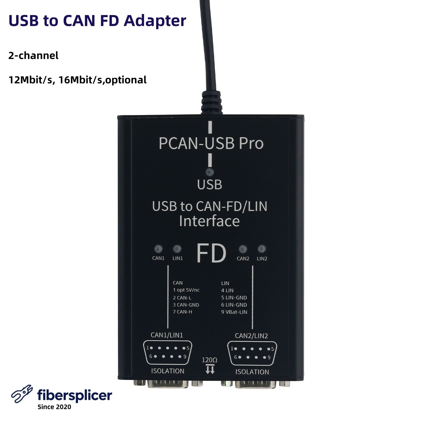 PCAN-USB Pro PCAN FD Pro 2CH 12Mbit/s 16Mbit/s Adapter For IPEH-004061 -new
