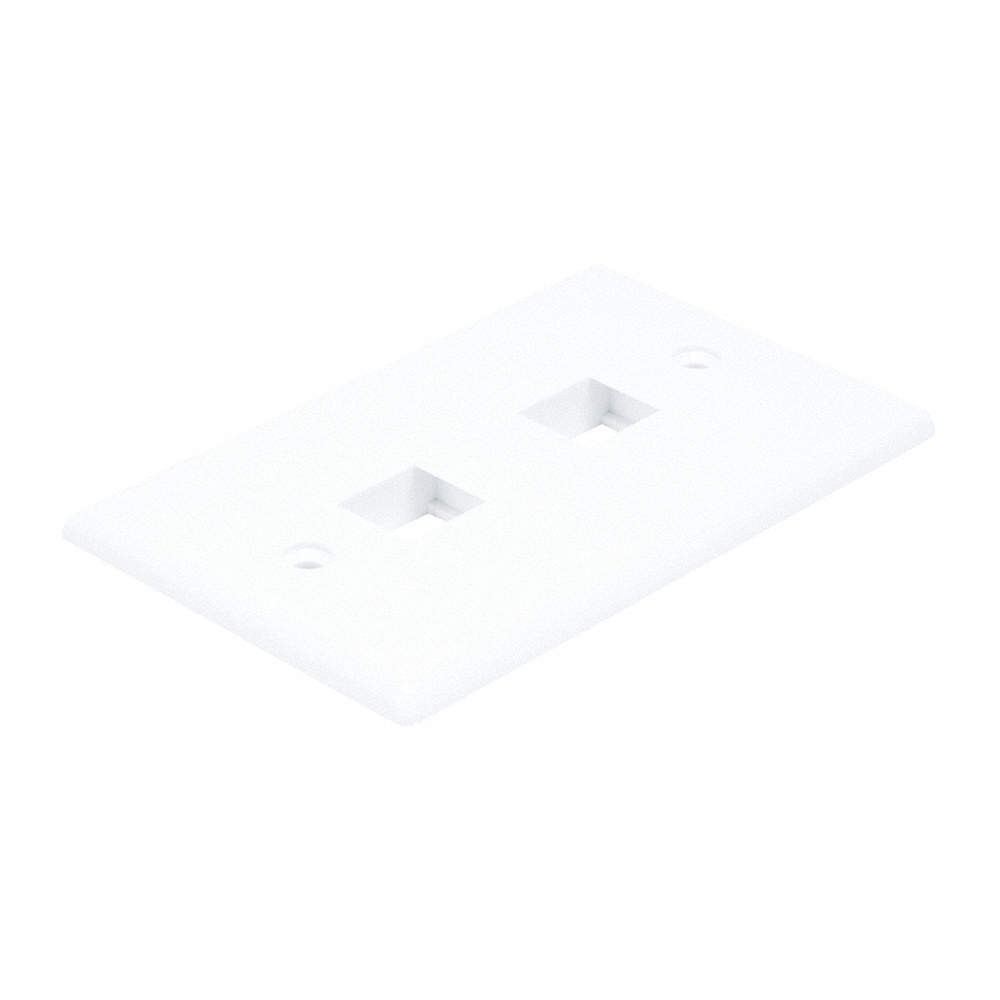MONOPRICE 6727 WallPlate,Blank,2 Hole, White 14J392