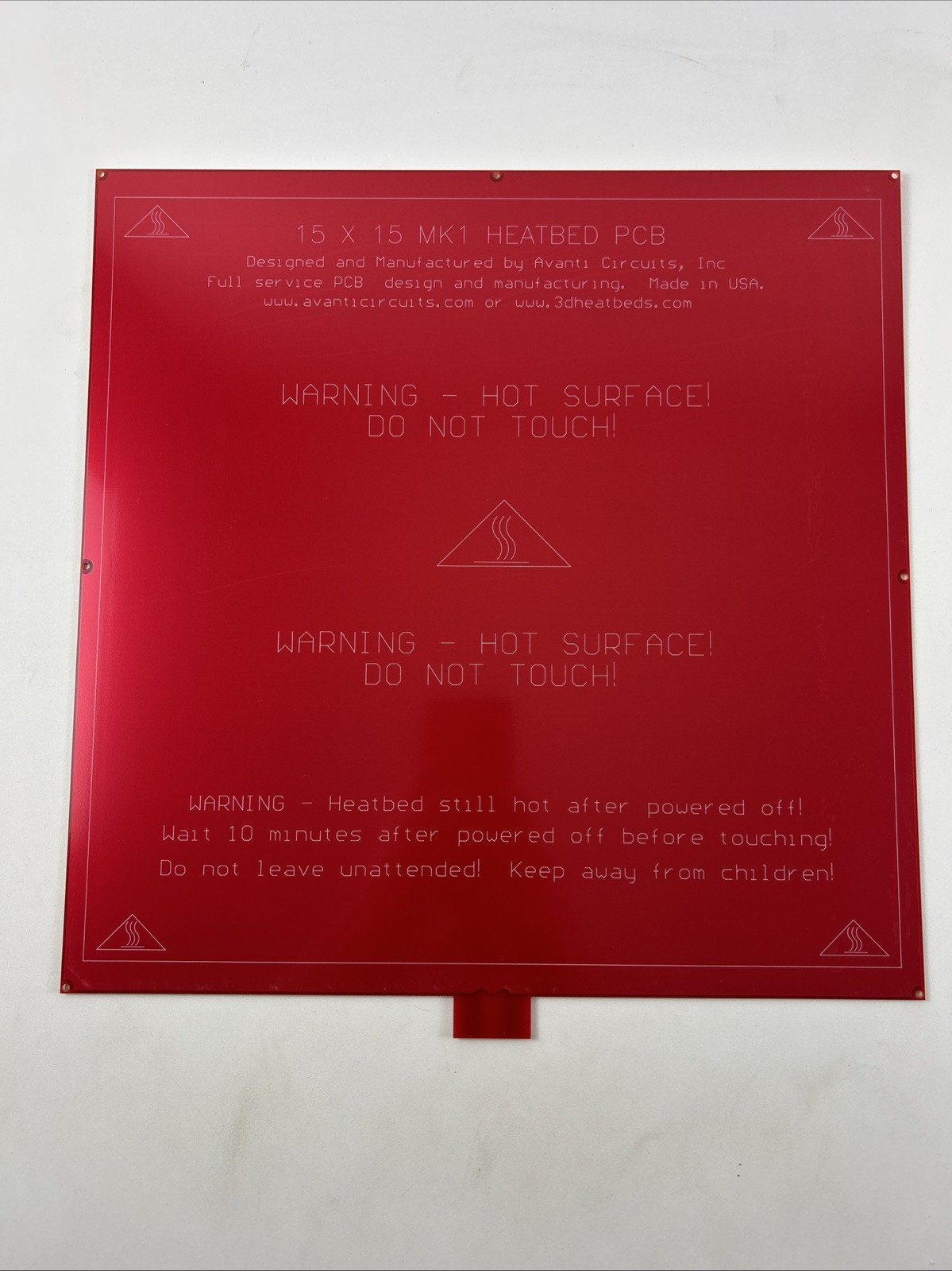 Avanti Circuits RepRap MK1 PCB Heated Bed 15x15 3D Printer Heat Plate USA