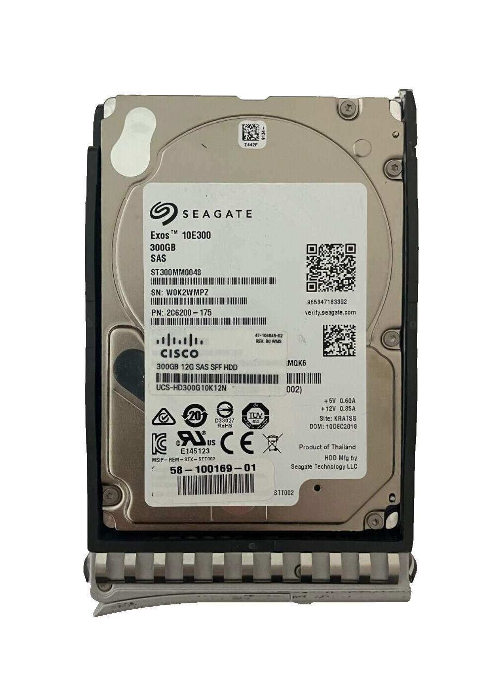 SEAGATE EXOS 10E300 ST300MM0048 HDD 300GB SAS 6Gb/s 2.5" 10K 2C6200-175 512 b/s