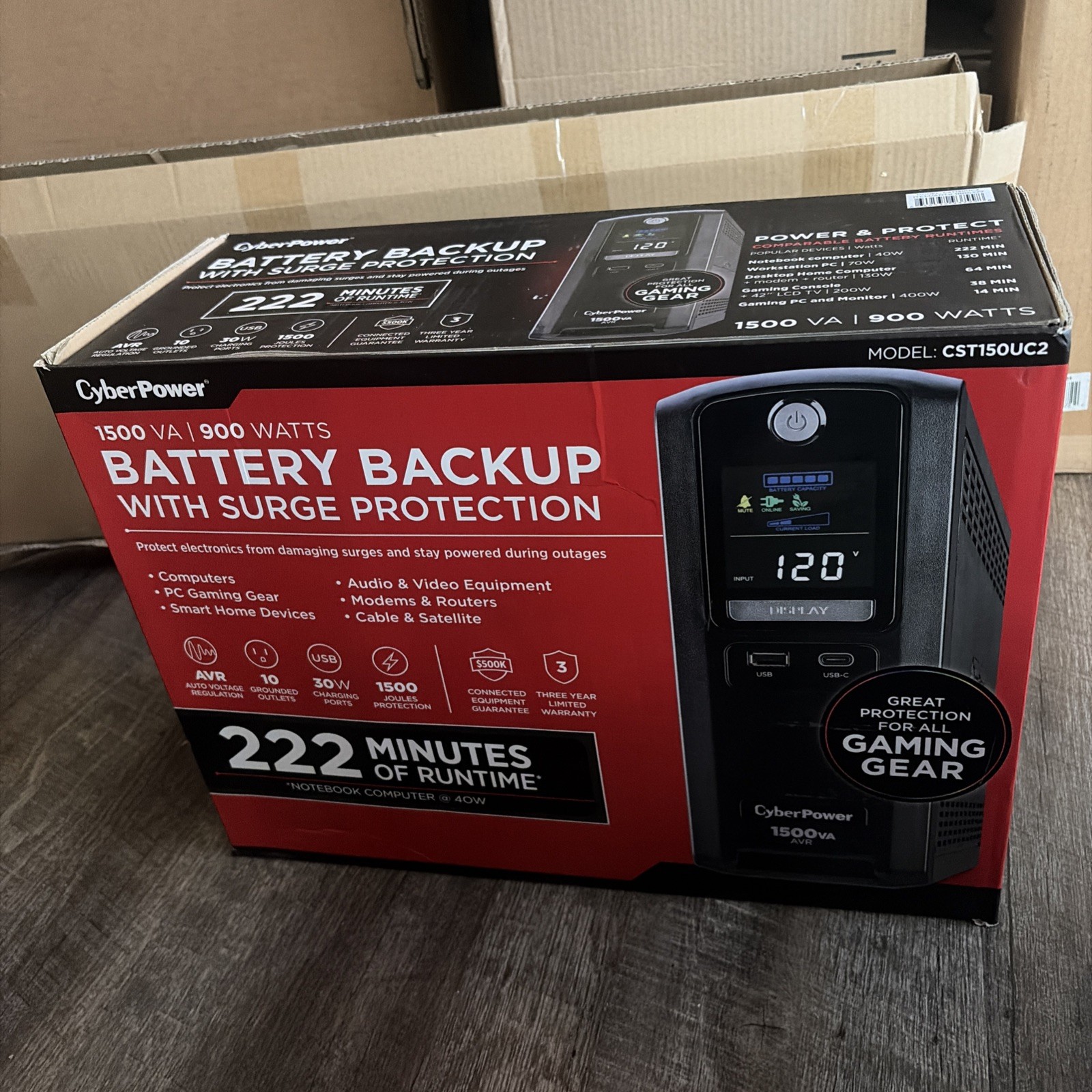 ⚡️NEW CyberPower 1500VA / 900 Watts Simulated Sine Wave UPS Battery Backup SURGE