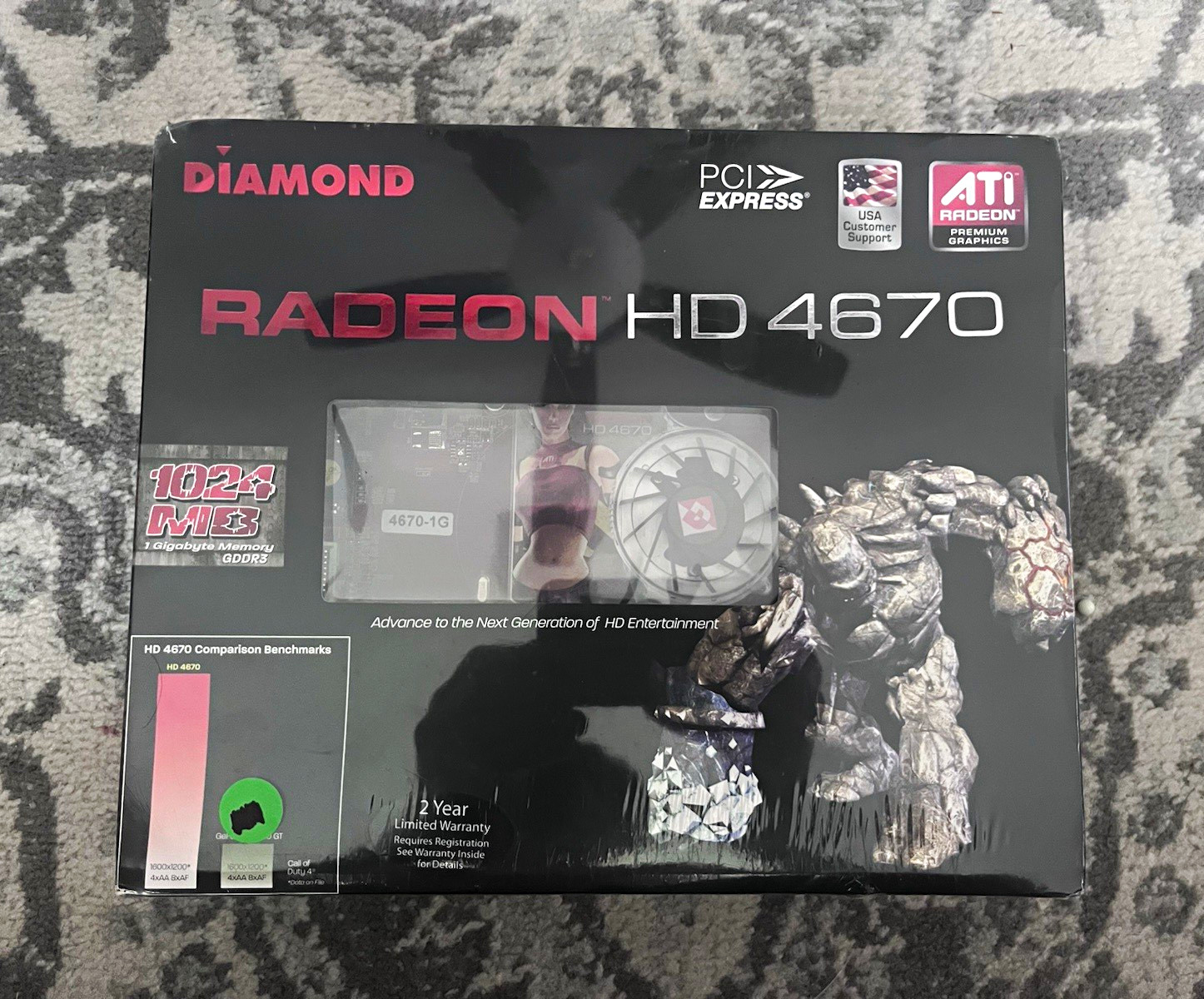Factory sealed Diamond ATI Radeon HD 4670 1gb GDDR3 PCIe 2.0 HDMI VGA
