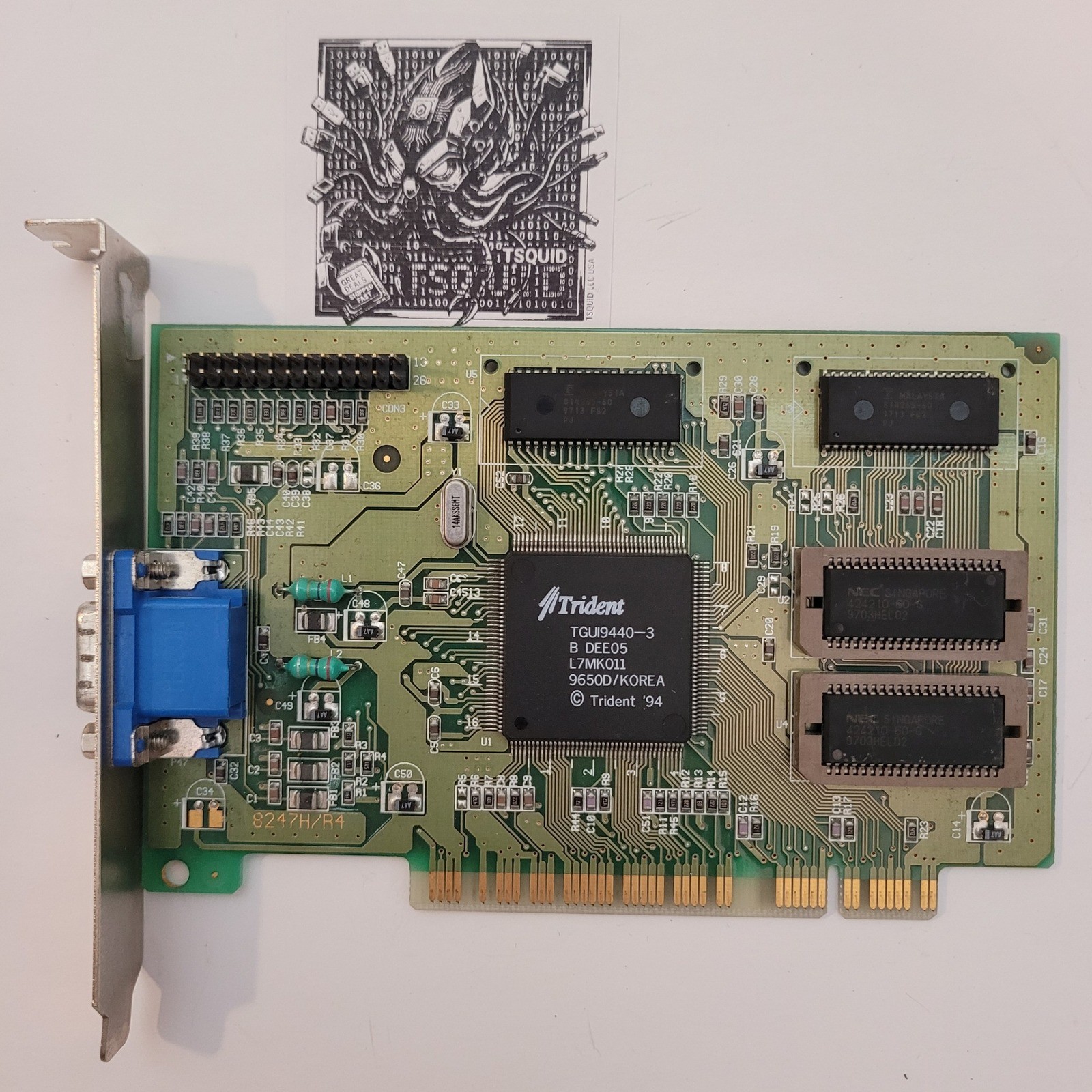 Trident TGUI9440-3 Graphics Card PCI VGA Video Adapter Vintage Retro PC