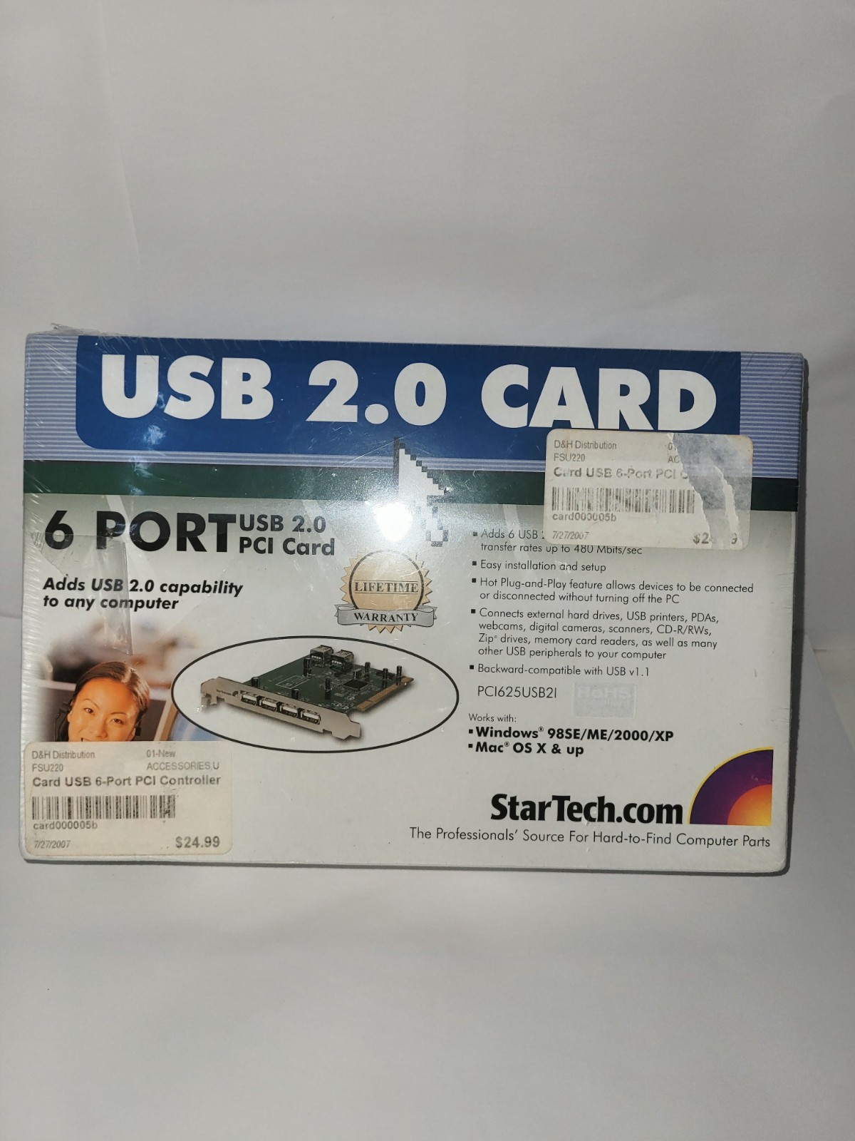 PC1625USB21 CARD USB 6 PORT PCI CONTROLLER NEW 