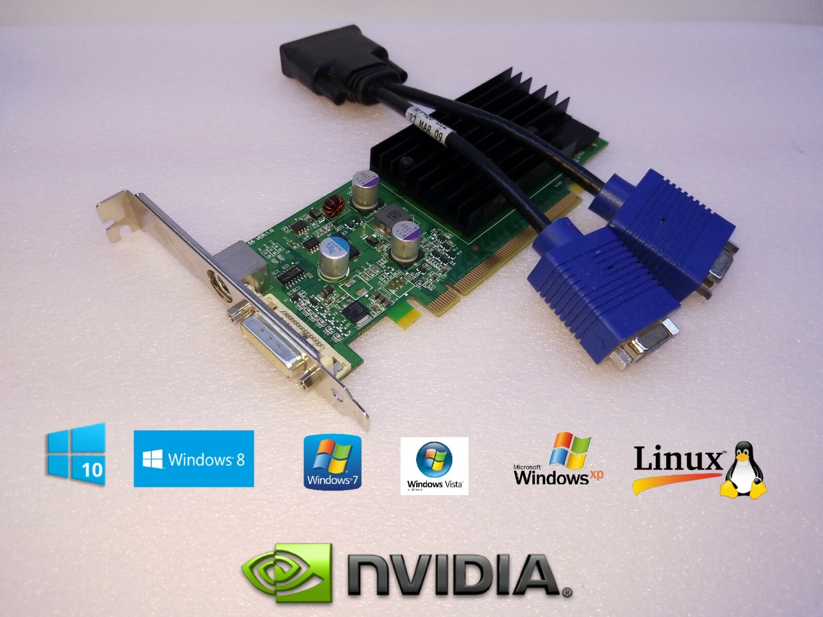 HP Pavilion P6527c NVIDIA GeForce Dual VGA Monitor Video Card P6500 Series