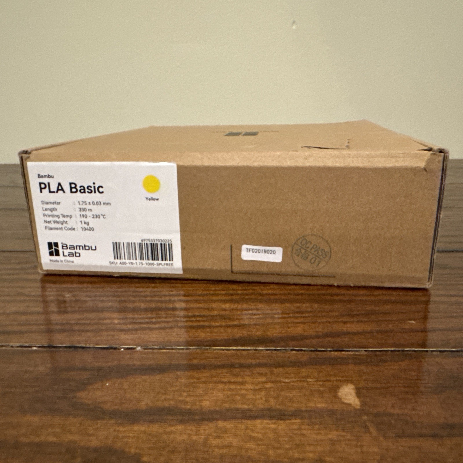 Bambu Lab PLA Basic Yellow Filament 10400 - New *Opened Box*