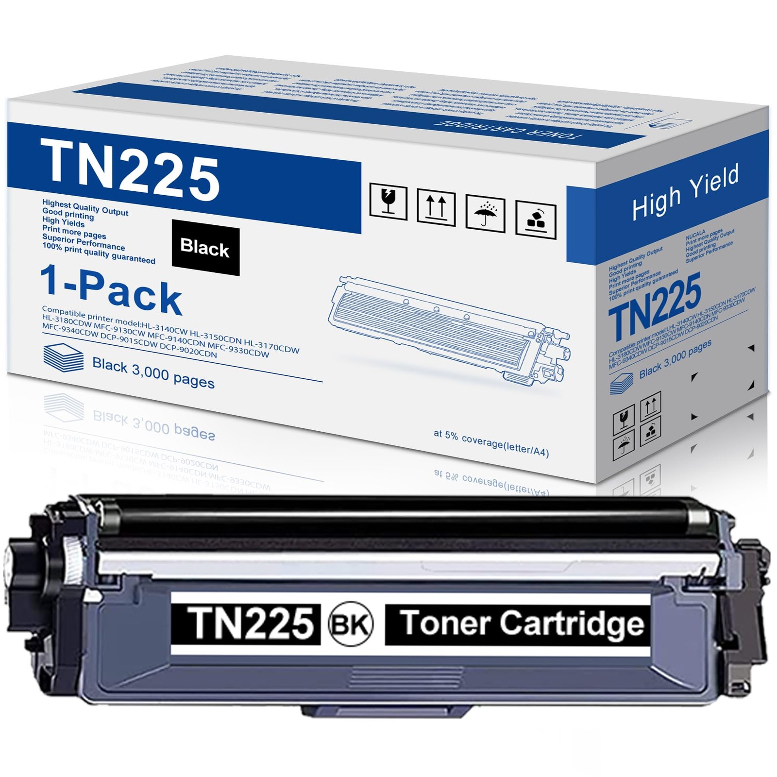 TN221 TN225 High Yield Compatible Toner Cartridge for TN225BK