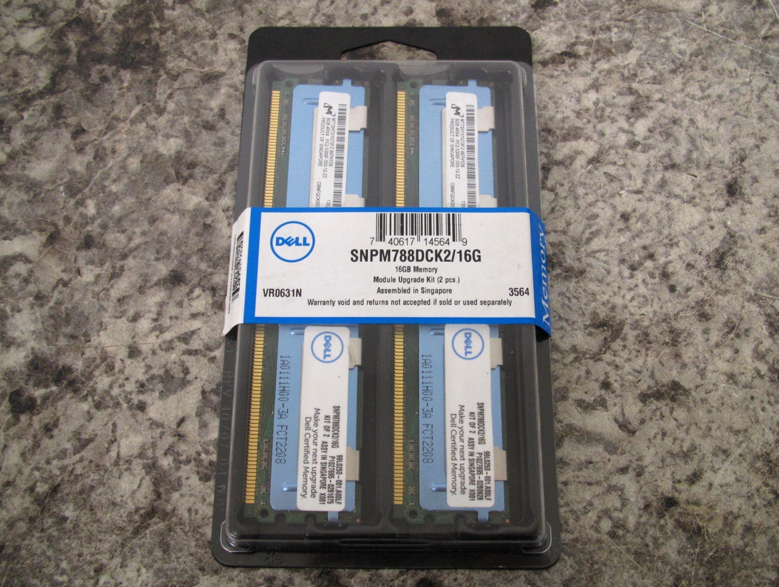 New Genuine OEM Dell SNPM788DCK2/16G 16GB 2x8GB PC2-5300F Server Ram Memory Kit