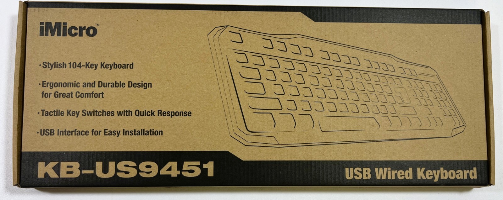 Lot of 30 iMicro KB-US9451 USB Wired Keyboards 104-Key Full Size PC Mac - New