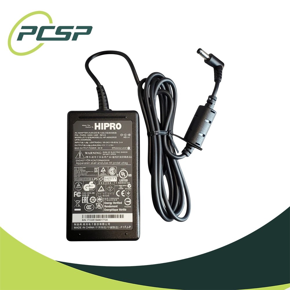 Genuine HIPRO PWRS‑14000‑148R AC Adapter 12V 4.16A 50W Power Supply Cord