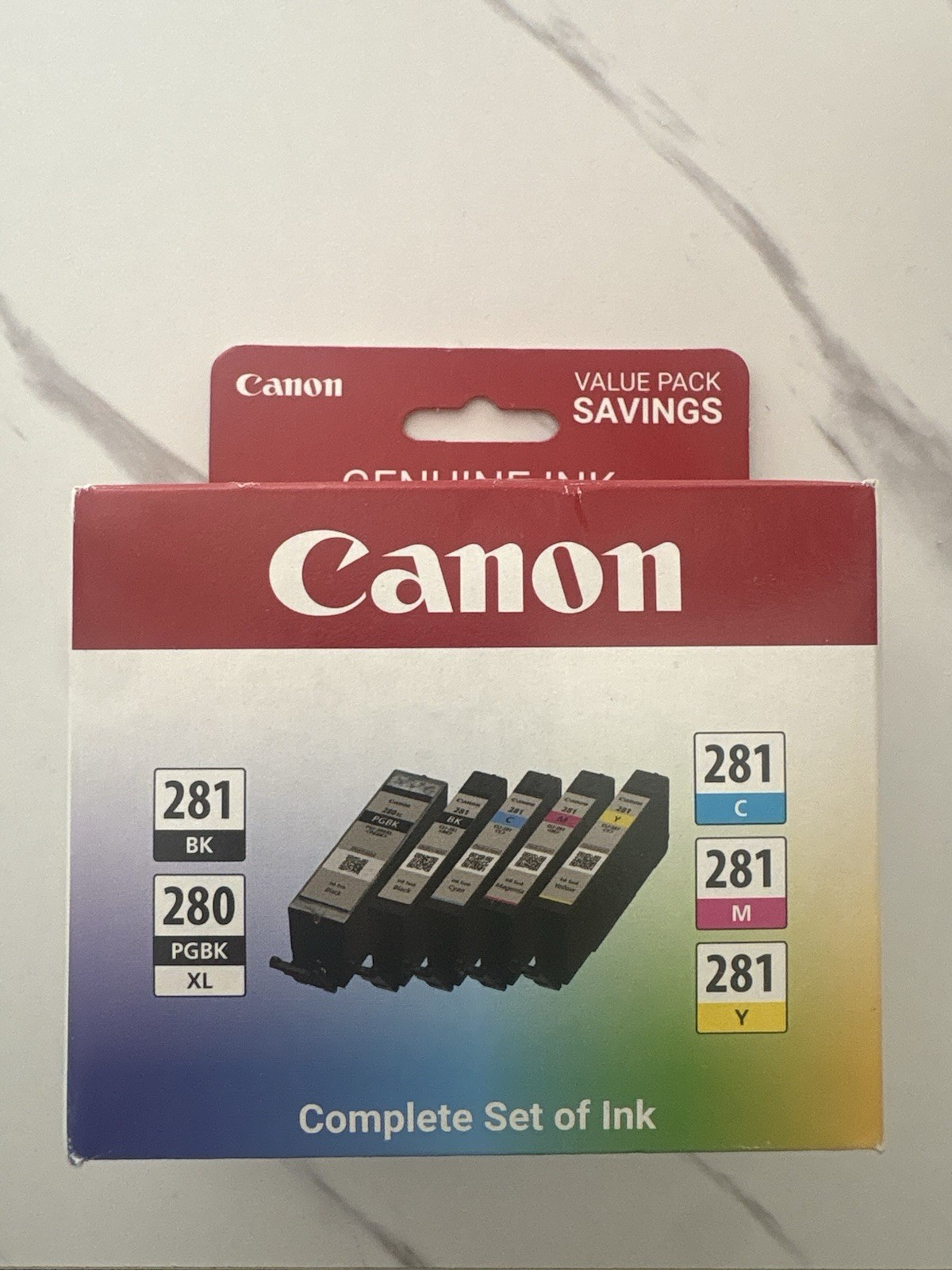 Canon Complete Set Cartridges 281 Black, 280 XL -C, M, Y 