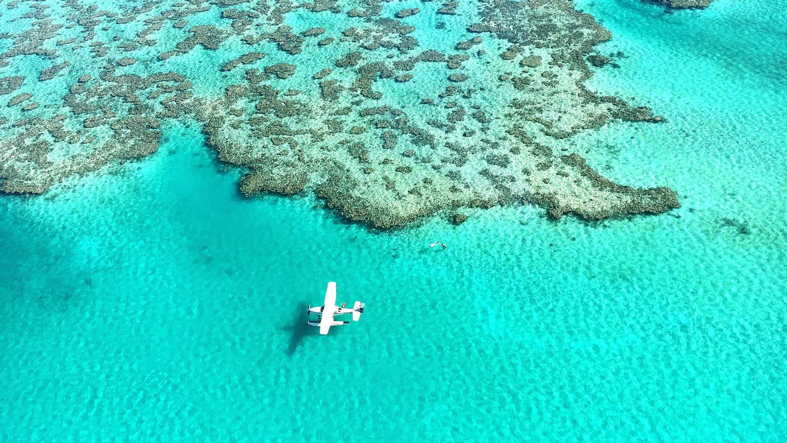 Landscape nature far view sea clear water airplane Custom Gaming Mat Desk