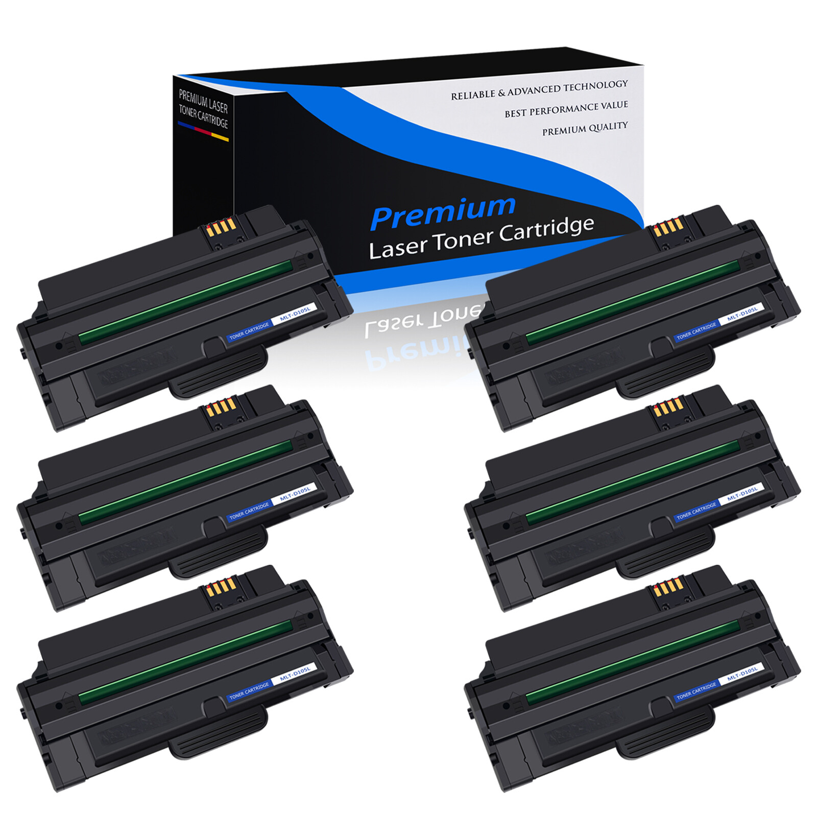6PK MLT-D105L 105L Black Toner Cartridge Compatible for SAMSUNG SCX-4623FN