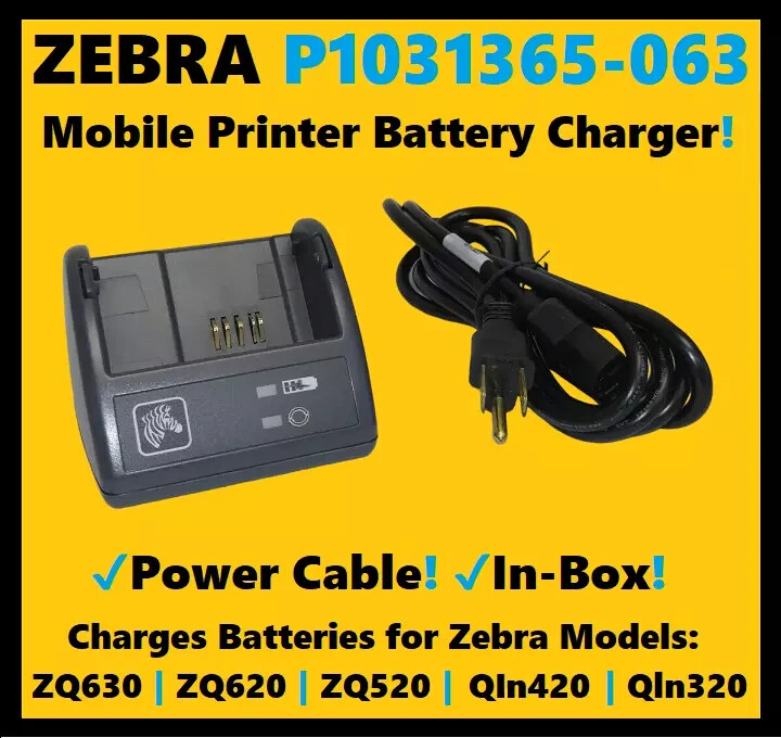 Zebra (SC2) Smart Battery Charger for QLn Series, ZQ500 & P4T  P/N: P1031365-063