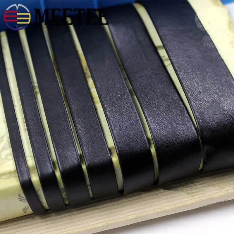 Black Soft Flat Leather Cord Rope 3-50mm DIY Necklace Bracelet Jewelry Making