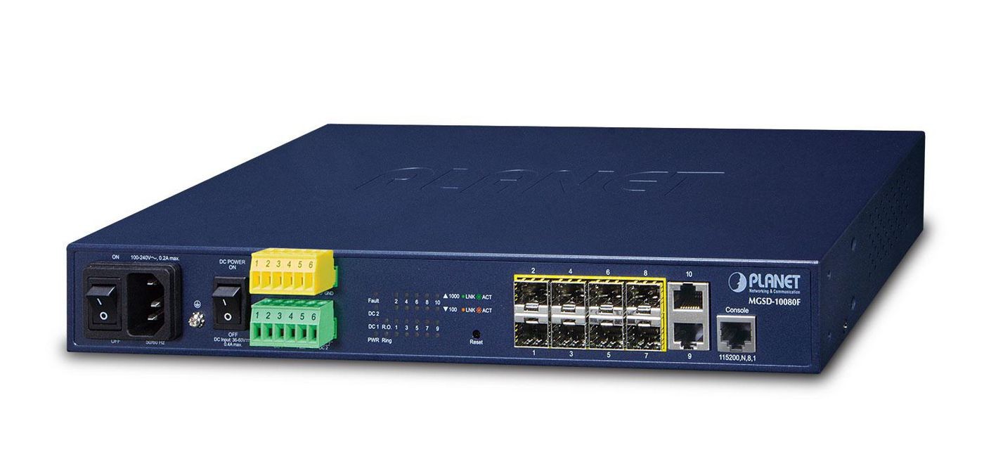 Planet MGSD-10080F 13 8-Port 100/1000Base-X SFP+ 2-P 10/100/1000Base-T L2/L ~E~