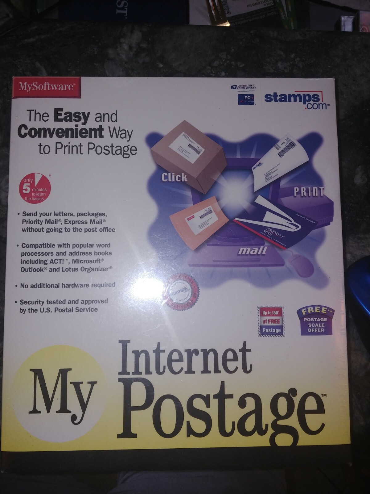 NEW SEALED My Internet Postage Software Windows 95/98 CD-ROM Print Postage Home