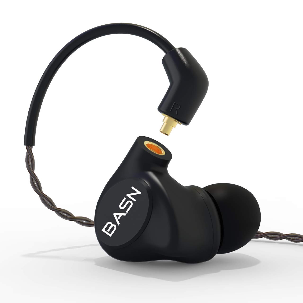 BASN Metalen 4 Drivers in-Ear Monitor Headphones, Wired Earbuds, Matt Black
