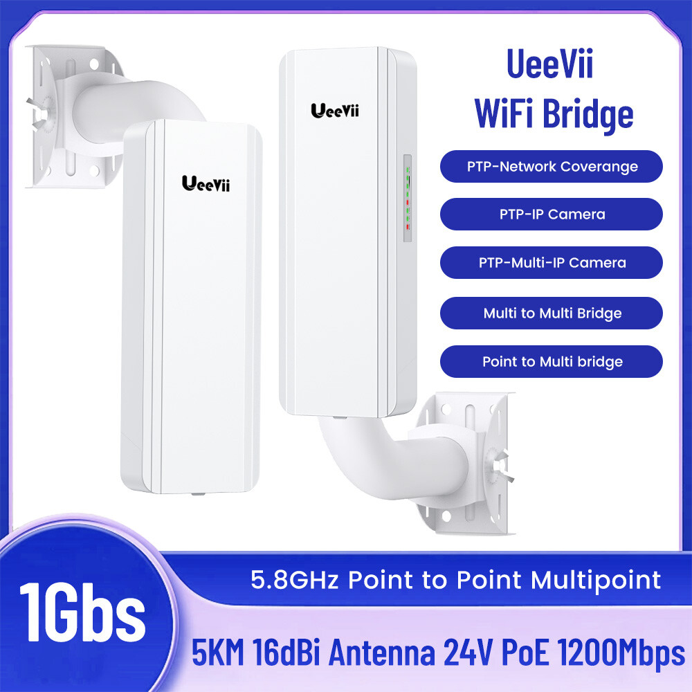 Pair 1200Mbps Gigabit WiFi Bridge 5KM Point to Point Wireless Bridge Outdoor CPE