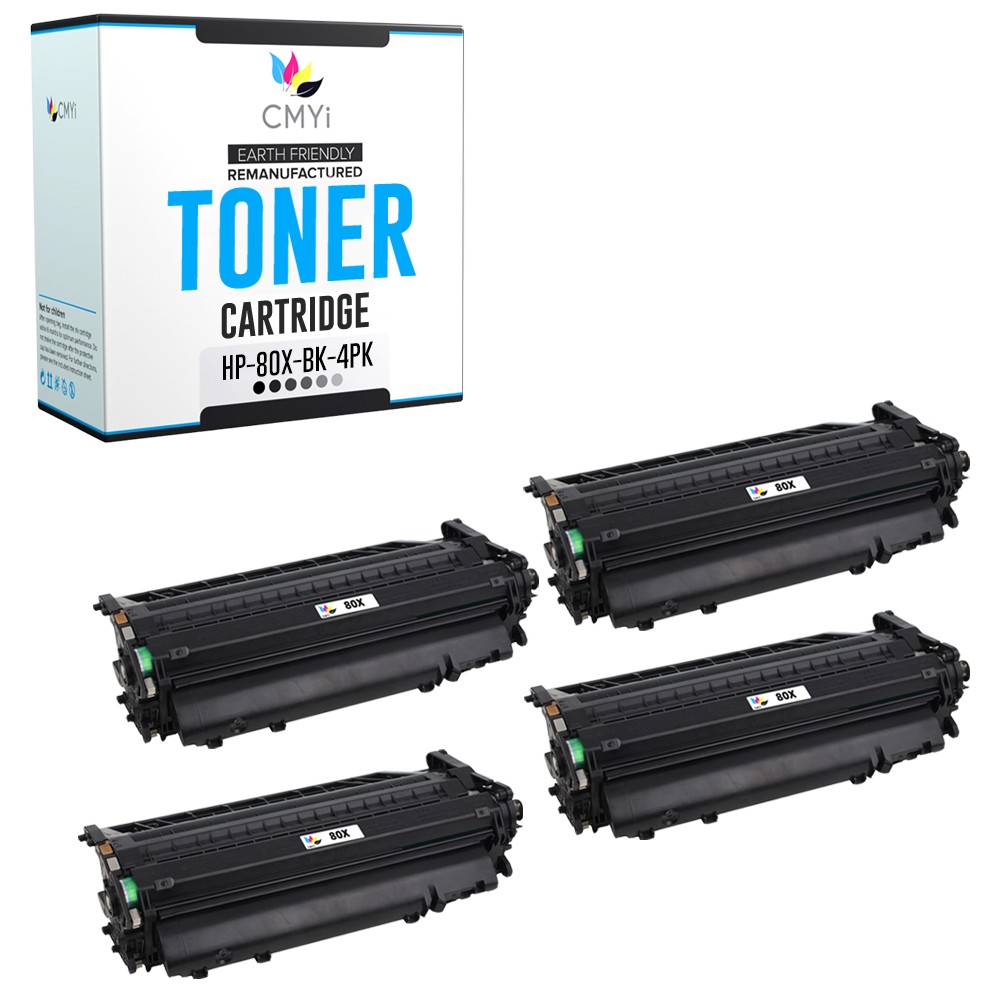 CMYi 4PK Replacement 80X Printer Toner Cartridges for HP LaserJet Pro 400 M401dw