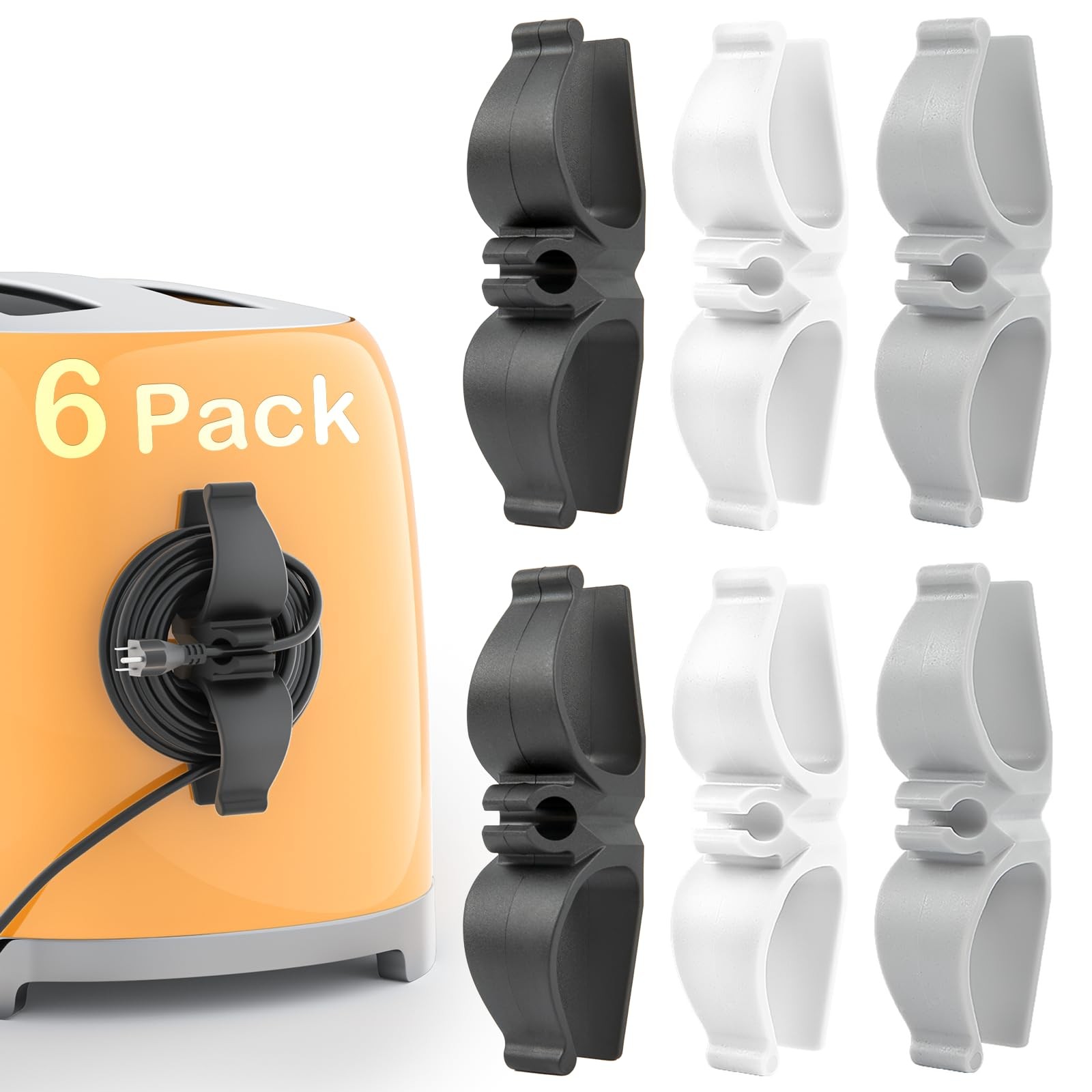 Daisyhome Cord Organizer for Kitchen Appliances-6PCS, Adhesive Cord Holder | App