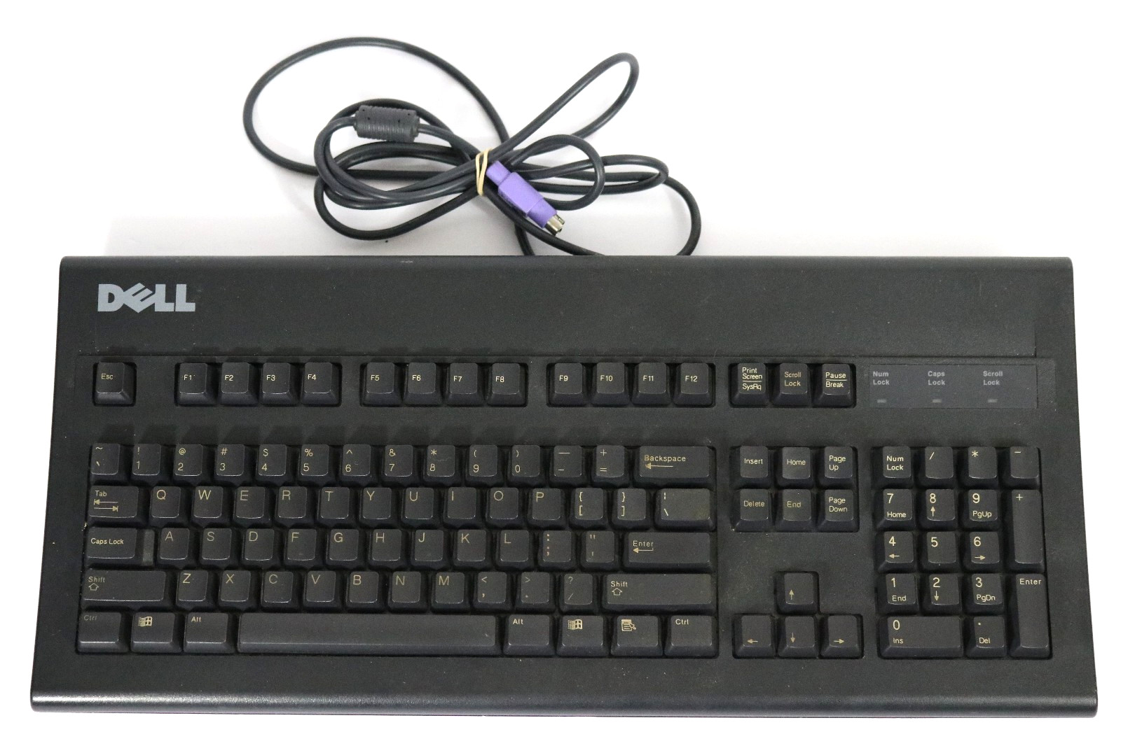 Vintage Dell AT101W Black PS/2 Keyboard - Alps SKCM Black - Tested & Working