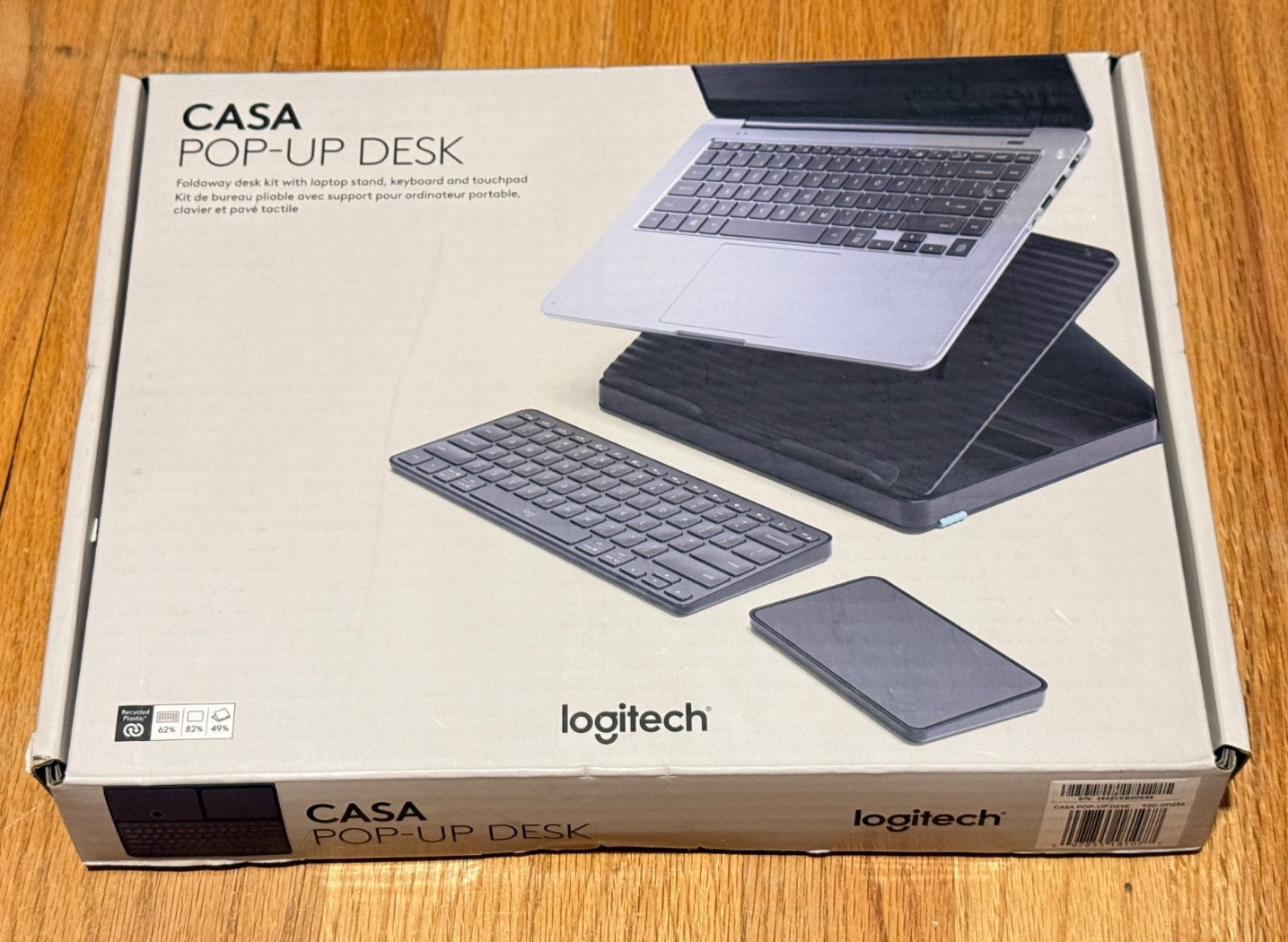 Logitech Casa Pop-Up Desk 920-011236 Keyboard Touchpad Laptop Stand Open Box